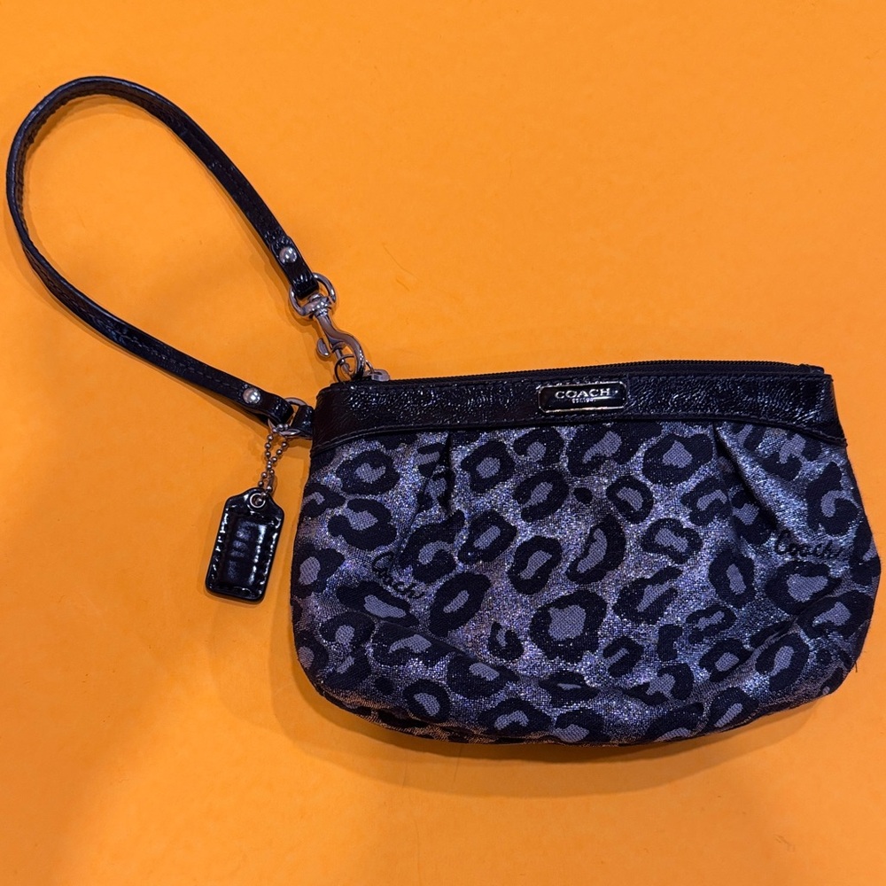 Coach Y2K Zip Wristlet Ocelot Print